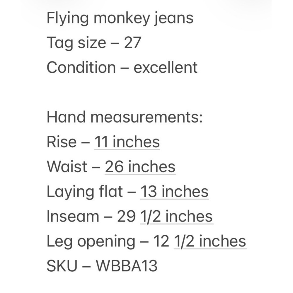 Flying Monkey Womens Ultra High Rise Super Flare Black Jeans 27 Meas: 26x29.5 - Picture 6 of 6